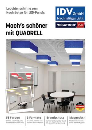 PDF Download: Quadrell- Leuchtenschirme für LED-Panels